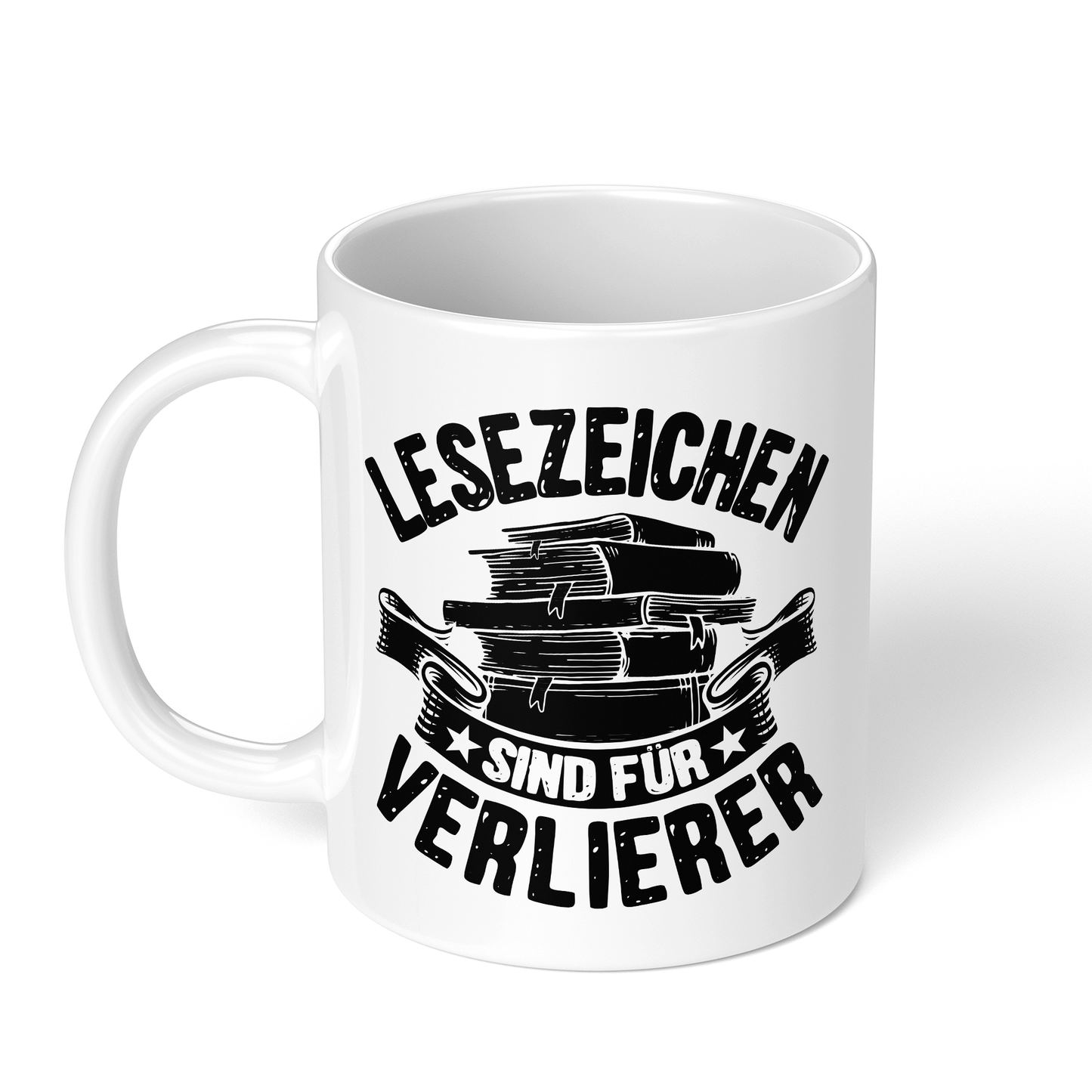 CupHaven® Lesen Tasse - Lesezeichen sind für Verlierer - Geschenk für Leseratten und Bücherwürmer