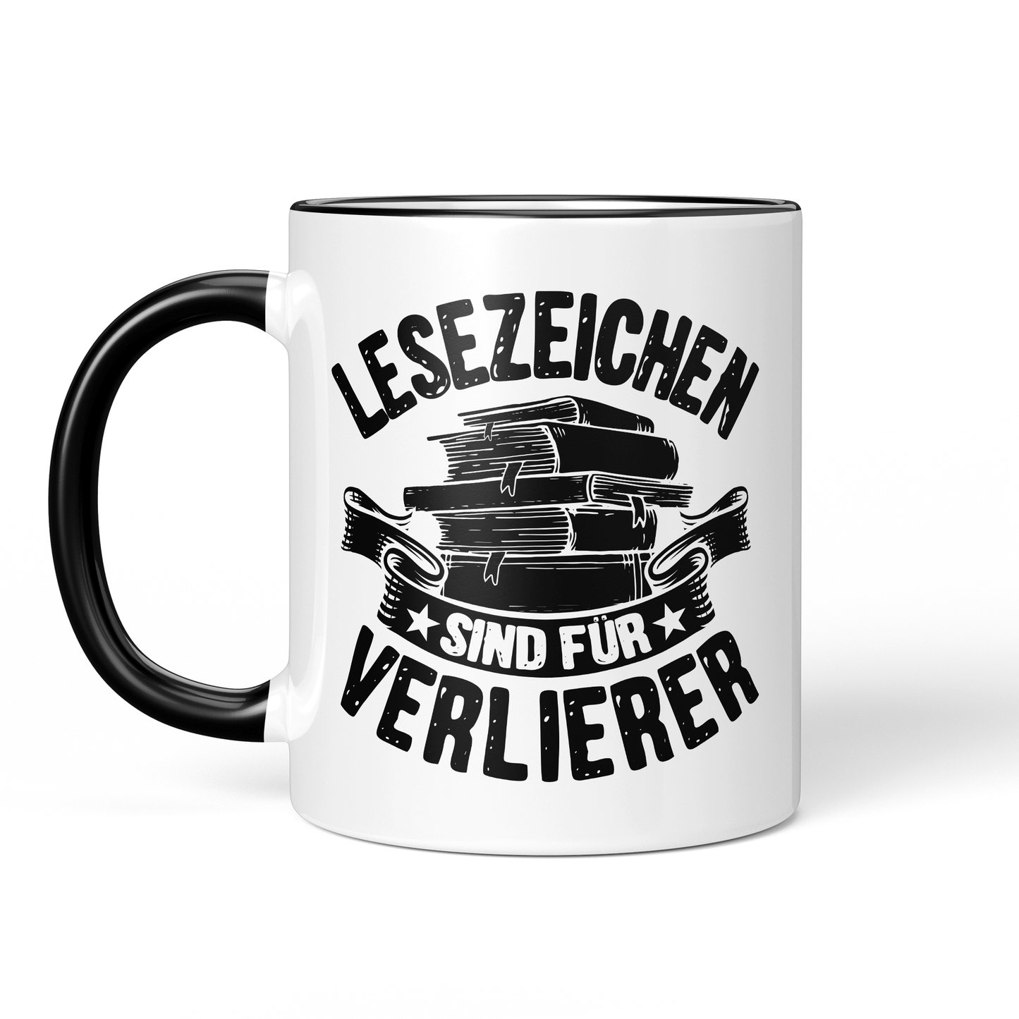 CupHaven® Lesen Tasse - Lesezeichen sind für Verlierer - Geschenk für Leseratten und Bücherwürmer