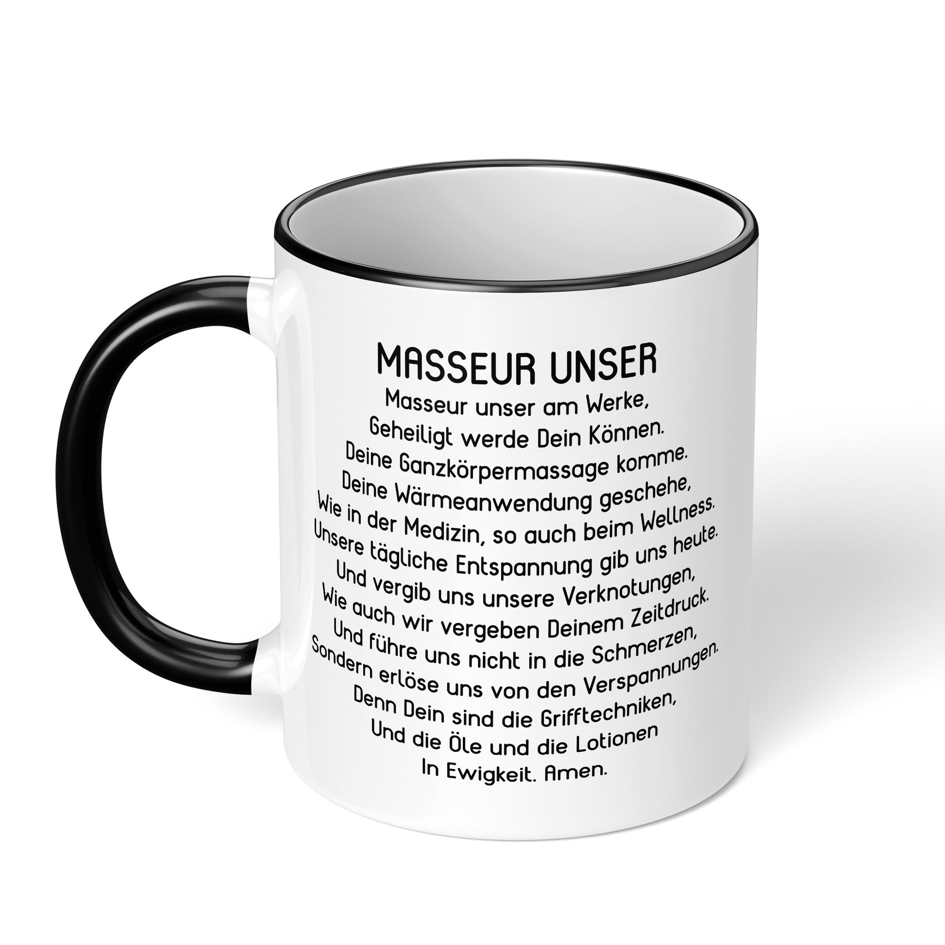 CupHaven® Masseur Tasse - "Masseur Unser"-Gebet - Geschenk für Masseure und Masseurinnen