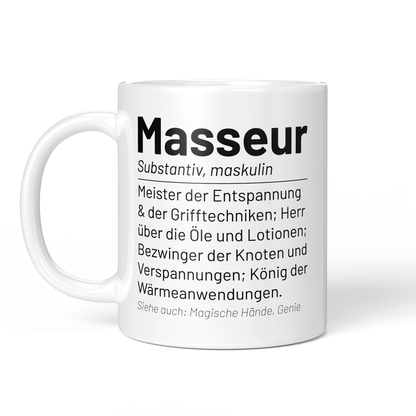 CupHaven® Masseur Tasse - Wörterbuch "Masseur" - Geschenk für Masseure und Masseurinnen
