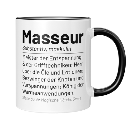 Masseur Tasse - Wörterbuch "Masseur" (Masseurin, Massagetherapeut, Geschenk)