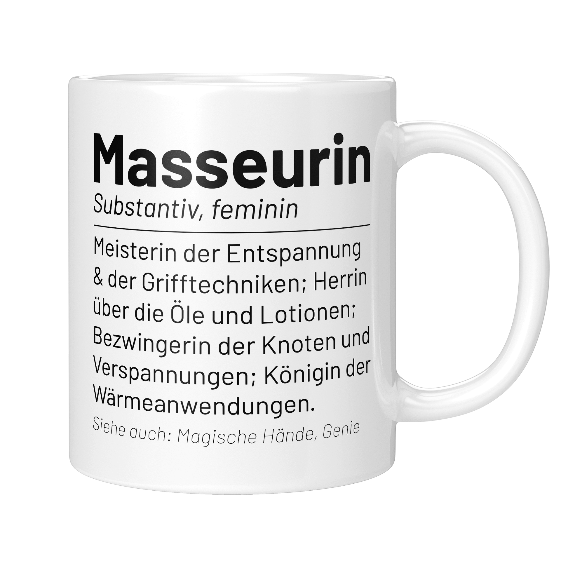 Masseur Tasse - Wörterbuch "Masseurin" (Massagetherapeut, Geschenk)