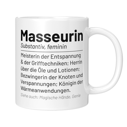 Masseur Tasse - Wörterbuch "Masseurin" (Massagetherapeut, Geschenk)
