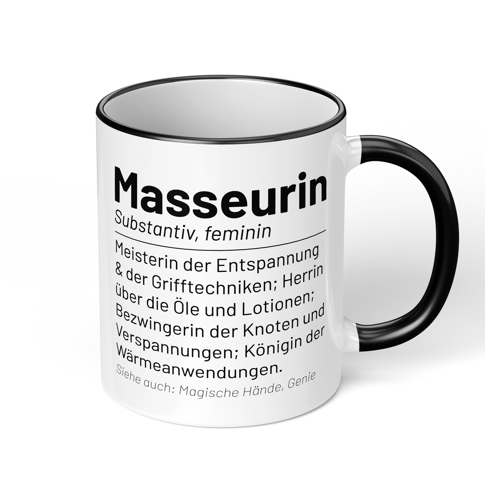 CupHaven® Masseur Tasse - Wörterbuch "Masseurin" - Geschenk für Masseure und Masseurinnen
