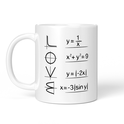 CupHaven® Mathematiker Tasse - "Love" in mathematischen Gleichungen - Geschenk für Mathematiker und Mathematikerinnen
