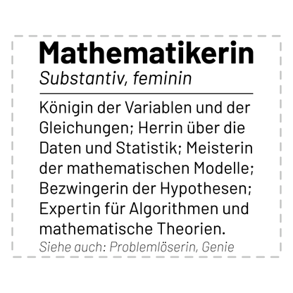 Mathematiker Tasse - Wörterbucheintrag: Mathematikerin (Mathe, Mathematik, Geschenk)