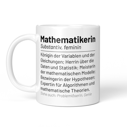 CupHaven® Mathematiker Tasse - Wörterbuch "Mathematikerin" - Geschenk für Mathematiker und Mathematikerinnen