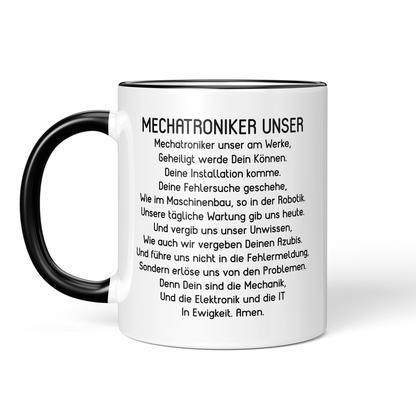 CupHaven® Mechatroniker Tasse - "Mechatroniker Unser"-Gebet - Geschenk für Mechatroniker und Mechatronikerinnen