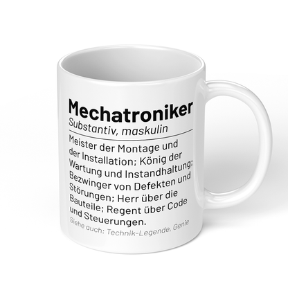CupHaven® Mechatroniker Tasse - Wörterbuch "Mechatroniker" - Geschenk für Mechatroniker und Mechatronikerinnen