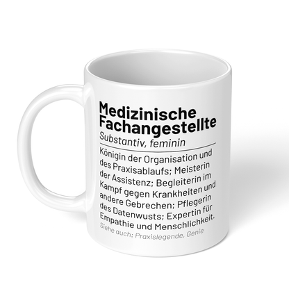 CupHaven® MFA Tasse - Wörterbuch "Medizinische Fachangestellte" - Geschenk für Medizinische Fachangestellte und Arzthelferinnen