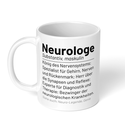 CupHaven® Neurologie Tasse - Wörterbuch "Neurologe" - Geschenk für Neurologen und Neurologinnen