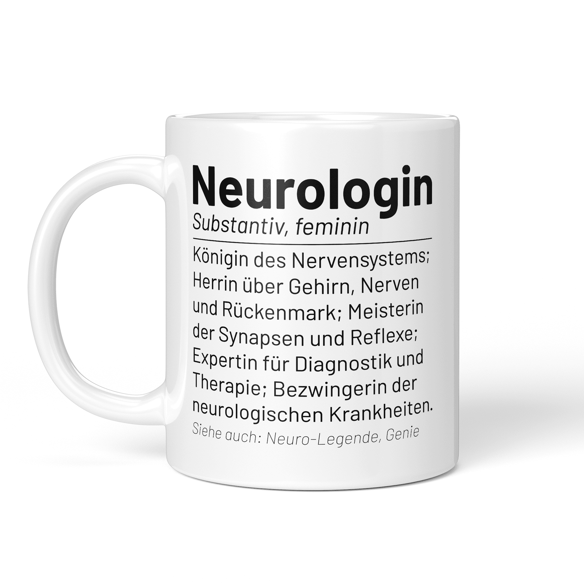 CupHaven® Neurologie Tasse - Wörterbuch "Neurologin" - Geschenk für Neurologen und Neurologinnen
