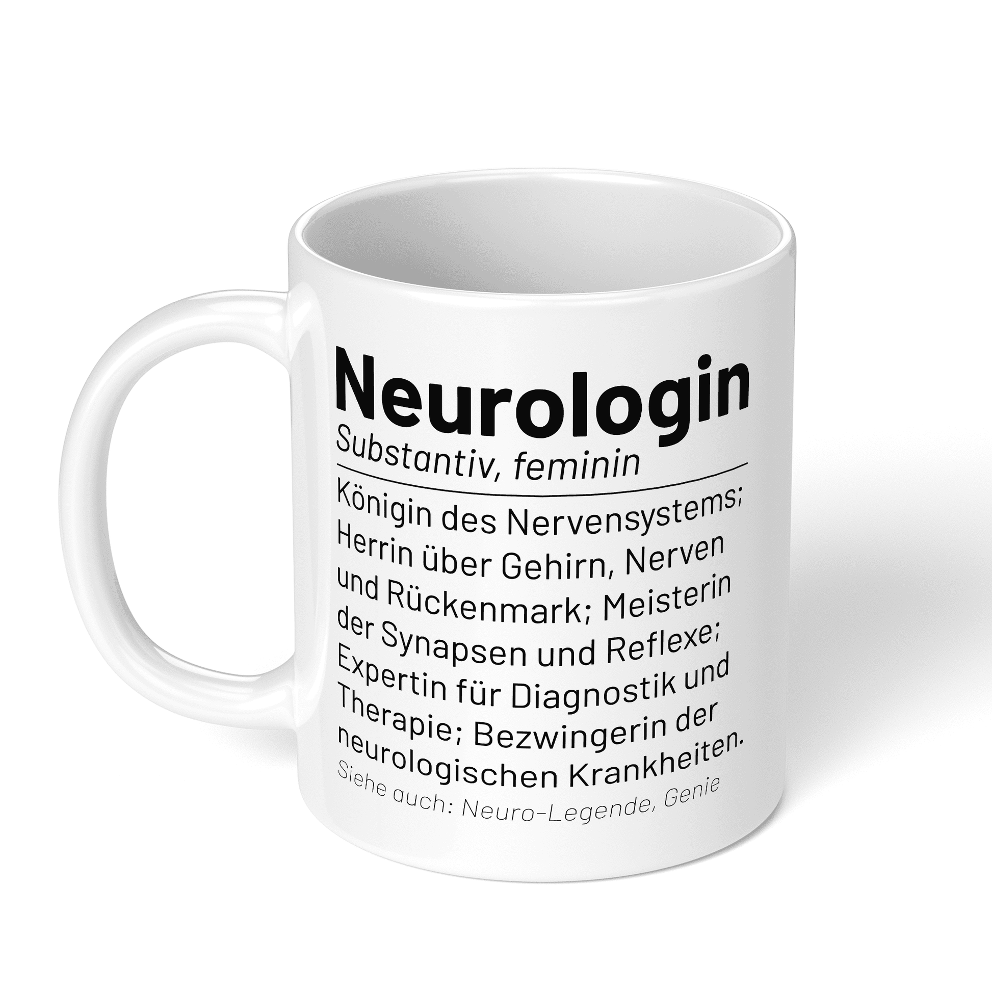 CupHaven® Neurologie Tasse - Wörterbuch "Neurologin" - Geschenk für Neurologen und Neurologinnen
