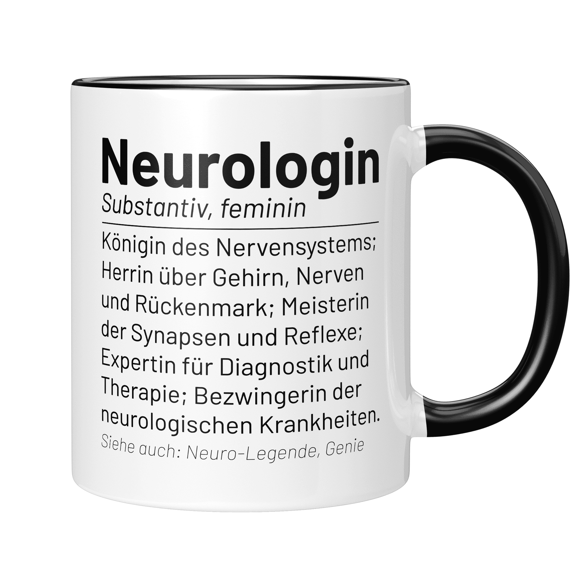 CupHaven® Neurologie Tasse - Wörterbuch "Neurologin" - Geschenk für Neurologen und Neurologinnen