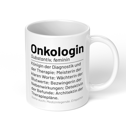 CupHaven® Onkologie Tasse - Wörterbuch "Onkologin" - Geschenk für Onkologen und Onkologinnen