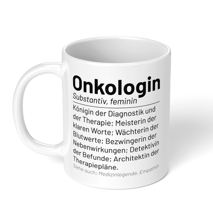 CupHaven® Onkologie Tasse - Wörterbuch "Onkologin" - Geschenk für Onkologen und Onkologinnen
