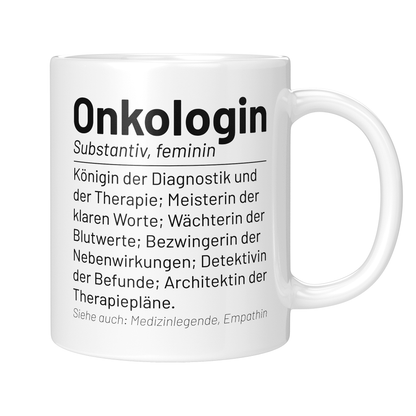 CupHaven® Onkologie Tasse - Wörterbuch "Onkologin" - Geschenk für Onkologen und Onkologinnen