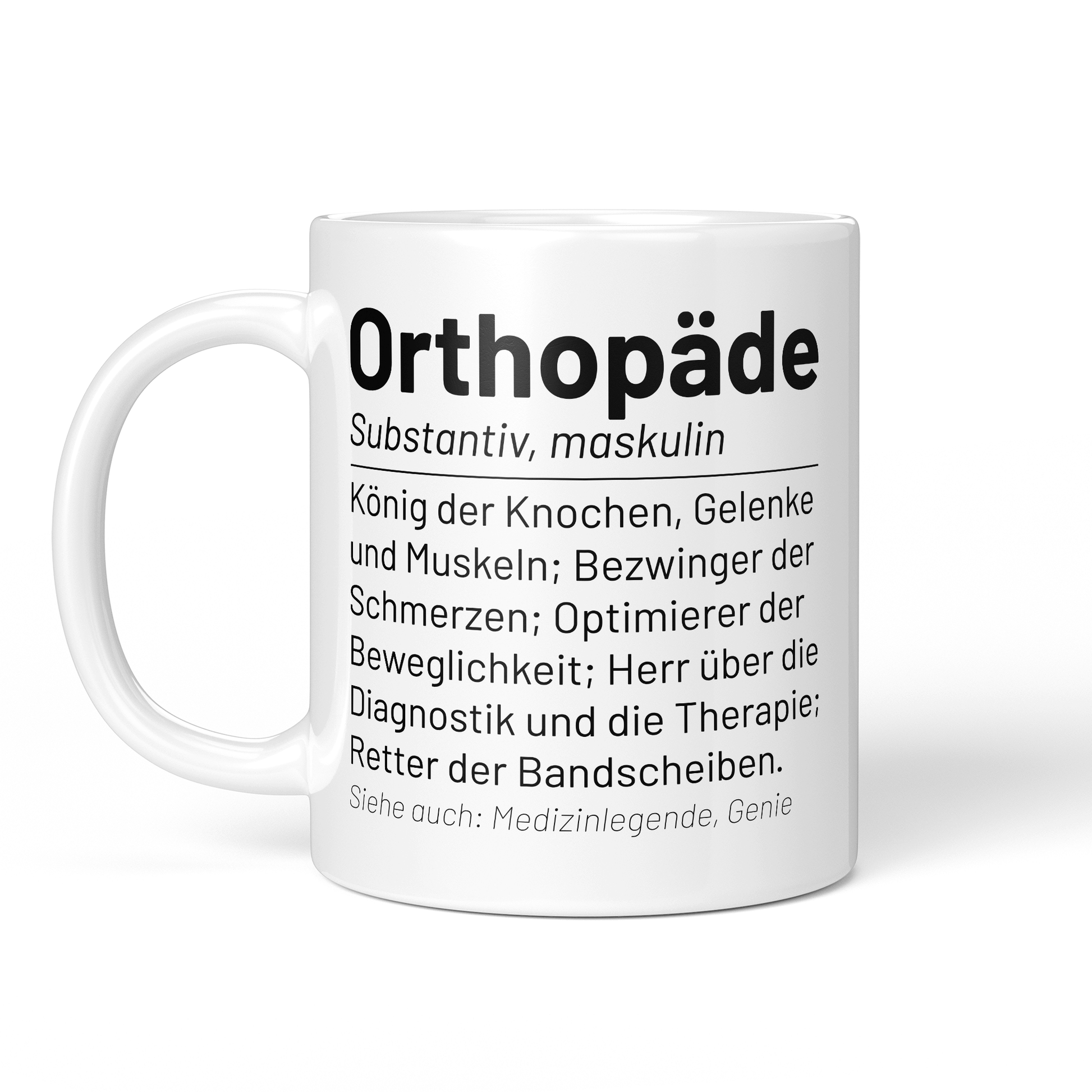 CupHaven® Orthopädie Tasse - Wörterbuch "Orthopäde" - Geschenk für Orthopäden und Orthopädinnen