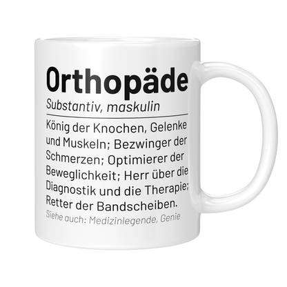 CupHaven® Orthopädie Tasse - Wörterbuch "Orthopäde" - Geschenk für Orthopäden und Orthopädinnen