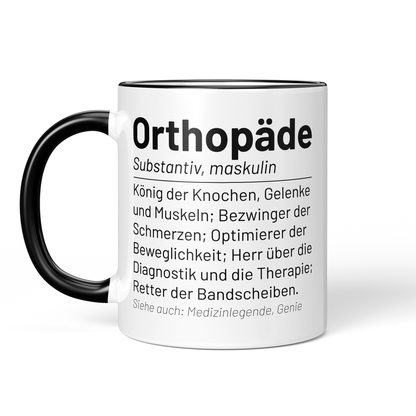 CupHaven® Orthopädie Tasse - Wörterbuch "Orthopäde" - Geschenk für Orthopäden und Orthopädinnen