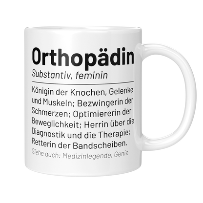 CupHaven® Orthopädie Tasse - Wörterbuch "Orthopädin" - Geschenk für Orthopäden und Orthopädinnen