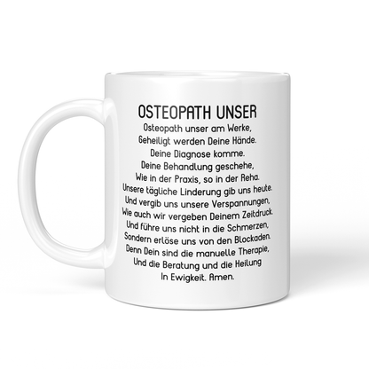 CupHaven® Osteopathie Tasse - "Osteopath Unser"-Gebet - Geschenk für Osteopathen und Osteopathinnen
