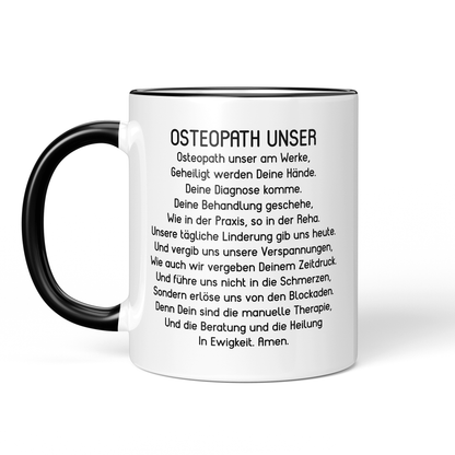 CupHaven® Osteopathie Tasse - "Osteopath Unser"-Gebet - Geschenk für Osteopathen und Osteopathinnen
