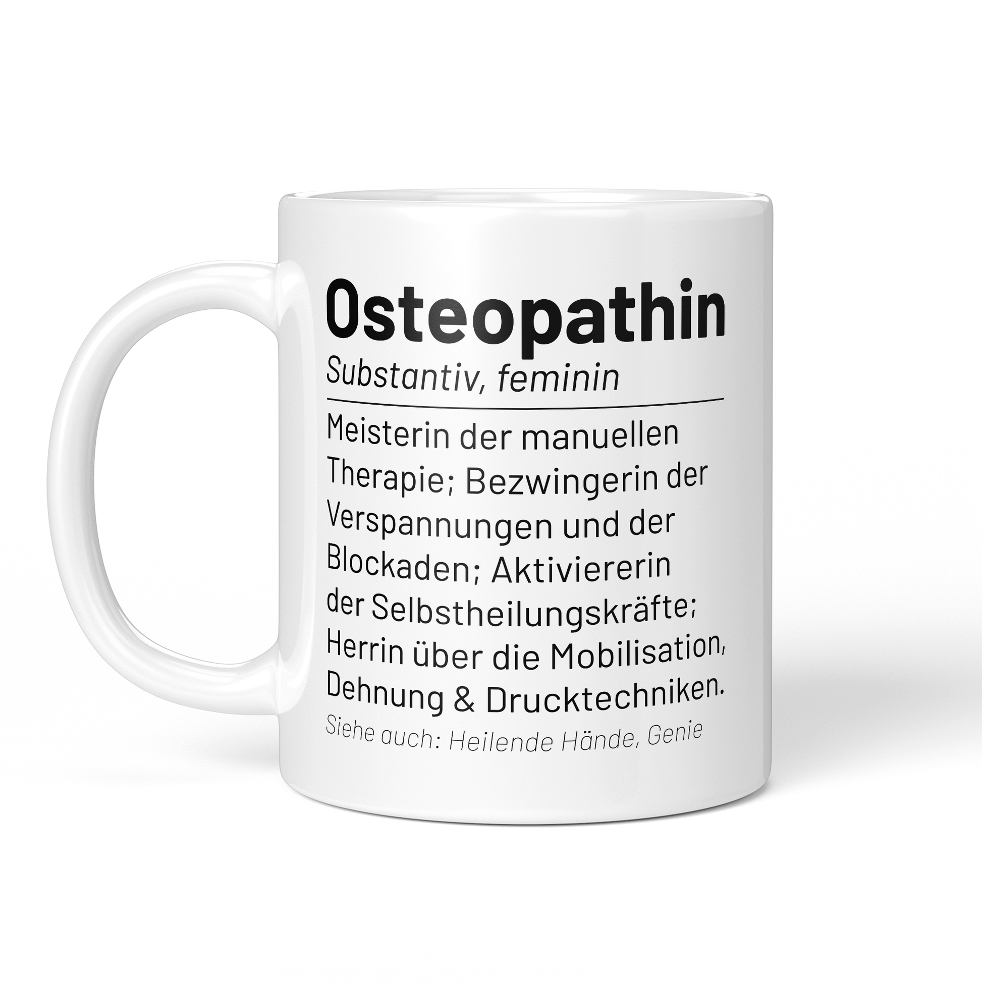 CupHaven® Osteopathie Tasse - Wörterbuch "Osteopathin" - Geschenk für Osteopathen und Osteopathinnen