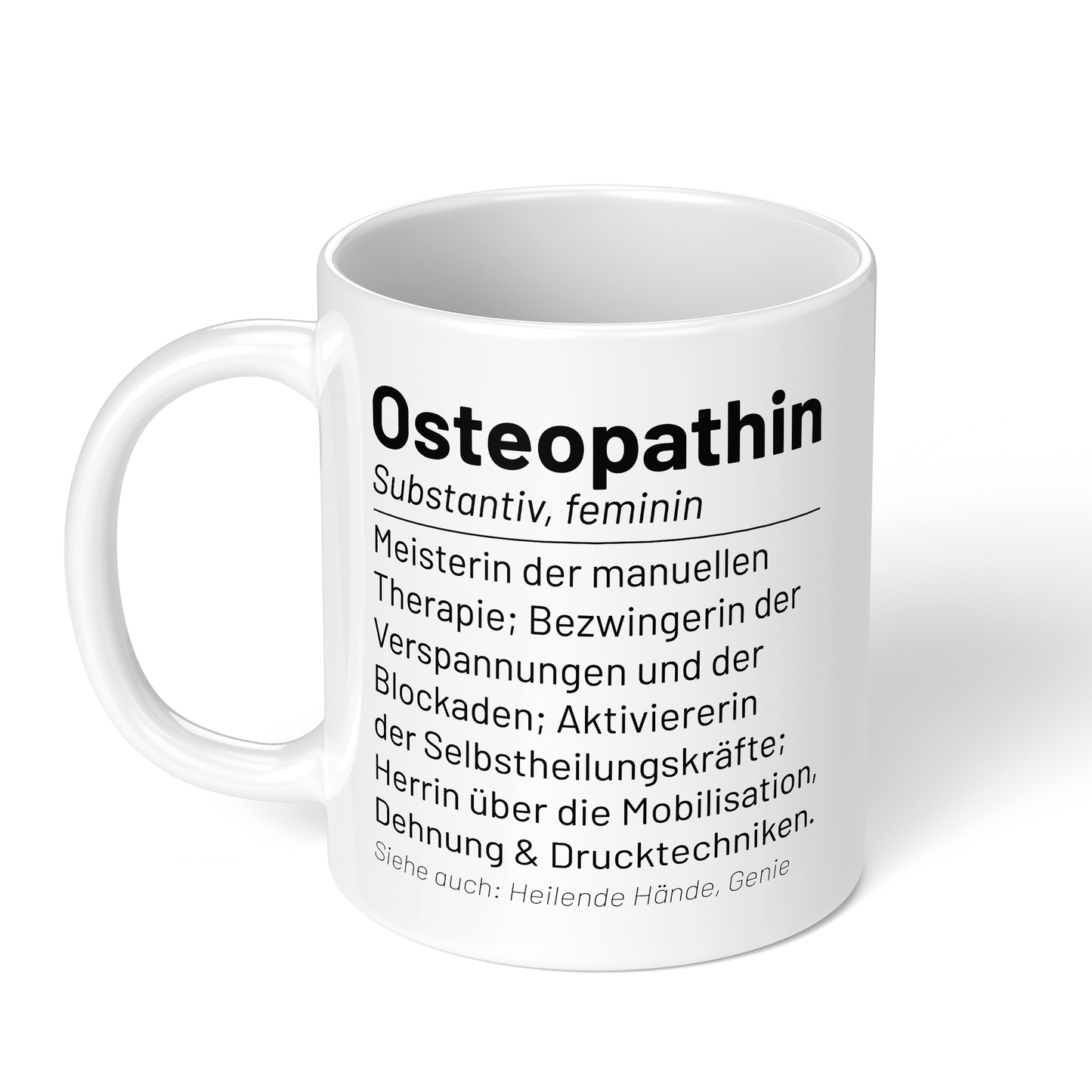 CupHaven® Osteopathie Tasse - Wörterbuch "Osteopathin" - Geschenk für Osteopathen und Osteopathinnen