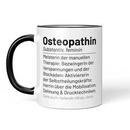 CupHaven® Osteopathie Tasse - Wörterbuch "Osteopathin" - Geschenk für Osteopathen und Osteopathinnen