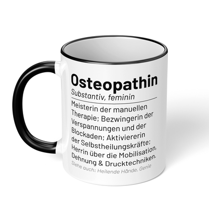 CupHaven® Osteopathie Tasse - Wörterbuch "Osteopathin" - Geschenk für Osteopathen und Osteopathinnen