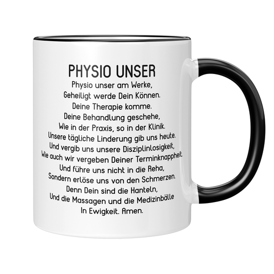 CupHaven® Physiotherapie Tasse - "Physio Unser"-Gebet - Geschenk für Physiotherapeuten und Physiotherapeutinnen