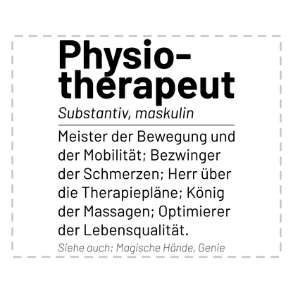 Physiotherapie Tasse - Wörterbuch "Physiotherapeut" (Physiotherapeutin, Geschenk)