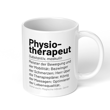 CupHaven® Physiotherapie Tasse - Wörterbuch "Physiotherapeut" - Geschenk für Physiotherapeuten und Physiotherapeutinnen