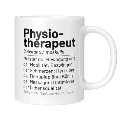 Physiotherapie Tasse - Wörterbuch "Physiotherapeut" (Physiotherapeutin, Geschenk)