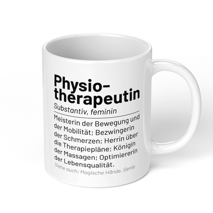 CupHaven® Physiotherapie Tasse - Wörterbuch "Physiotherapeutin" - Geschenk für Physiotherapeuten und Physiotherapeutinnen