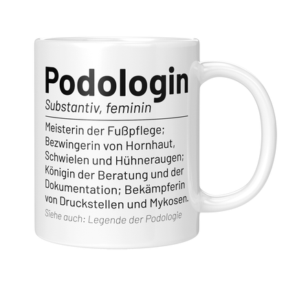 Podologie Tasse - Wörterbuch "Podologin" (Podologe, Geschenk)