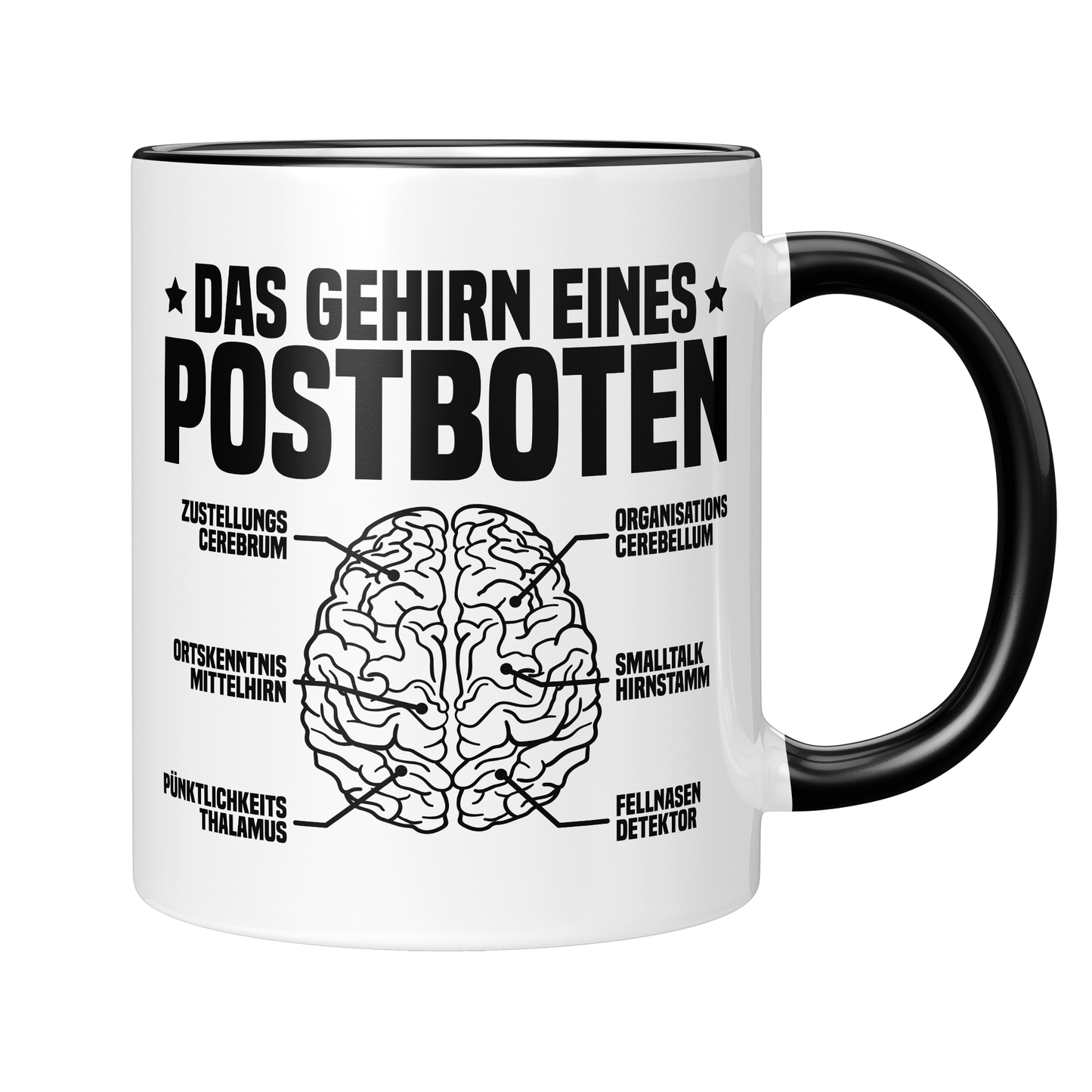 Postbote Tasse - Das Gehirn eines Postboten (Postbotin, Briefträger, Zusteller, Geschenk)