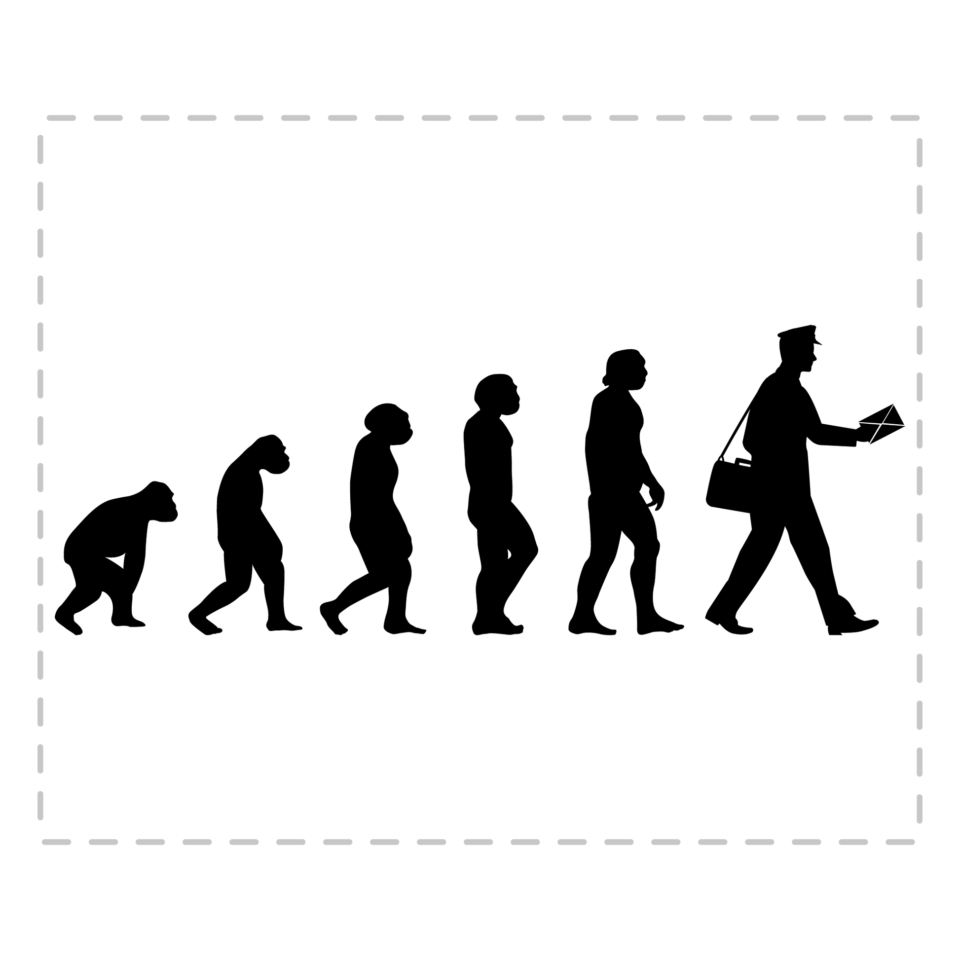 Postbote Tasse - Evolution eines Postboten (Briefträger, Zusteller, Geschenk)