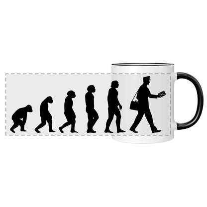 Postbote Tasse - Evolution eines Postboten (Briefträger, Zusteller, Geschenk)