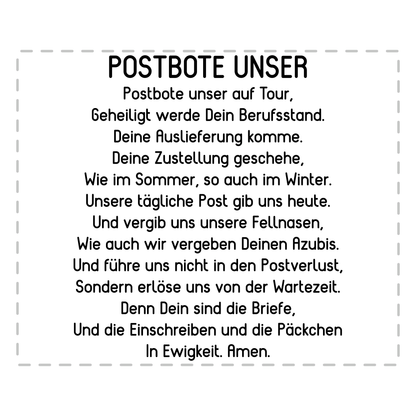 Postbote Tasse - "Postbote Unser"-Gebet (Briefträger, Zusteller, Geschenk)