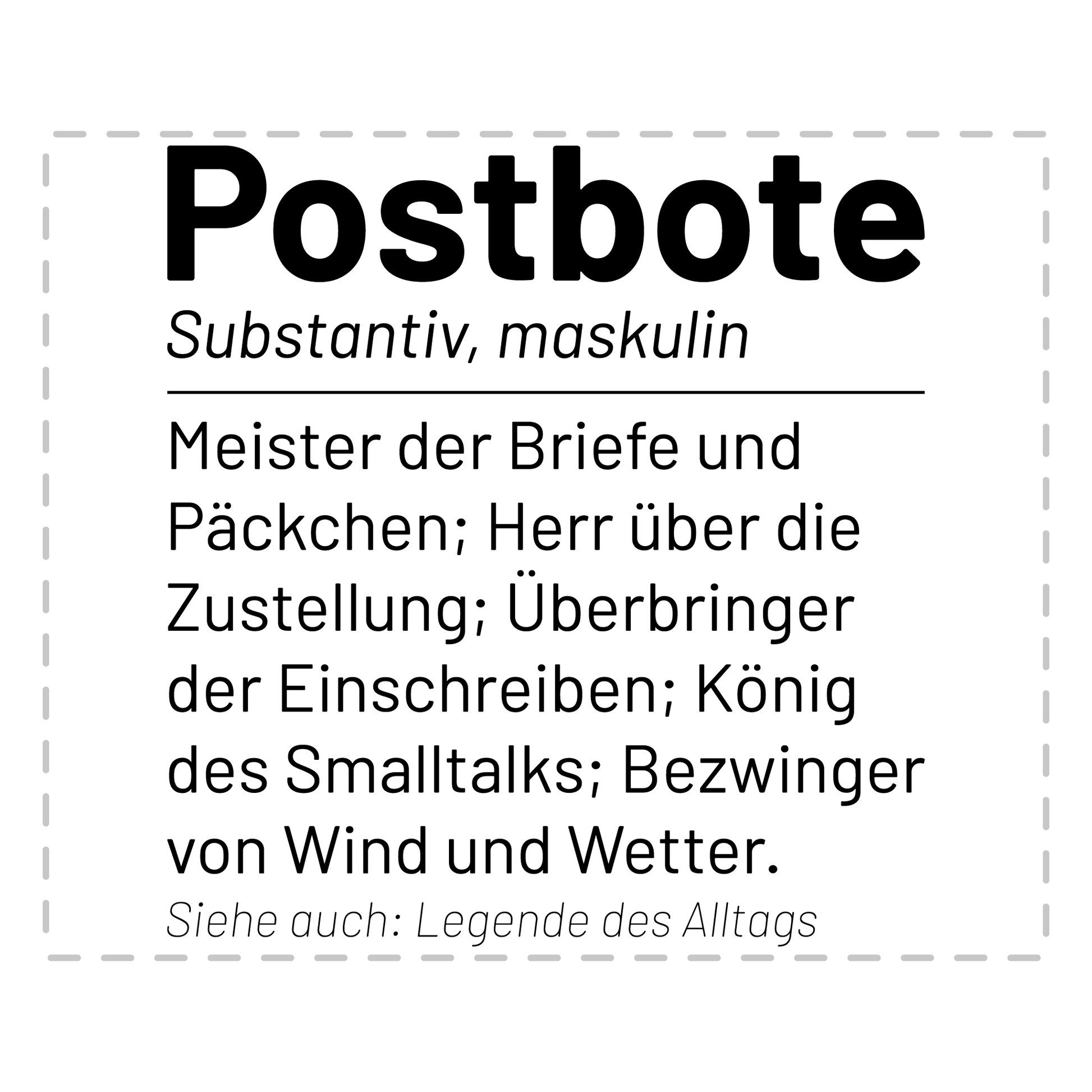Postbote Tasse - Wörterbuch "Postbote" (Briefträger, Zusteller, Geschenk)