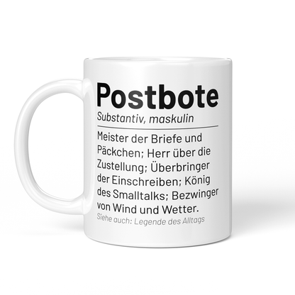 CupHaven® Postbote Tasse - Wörterbuch "Postbote" - Geschenk für Postboten und Postbotinnen