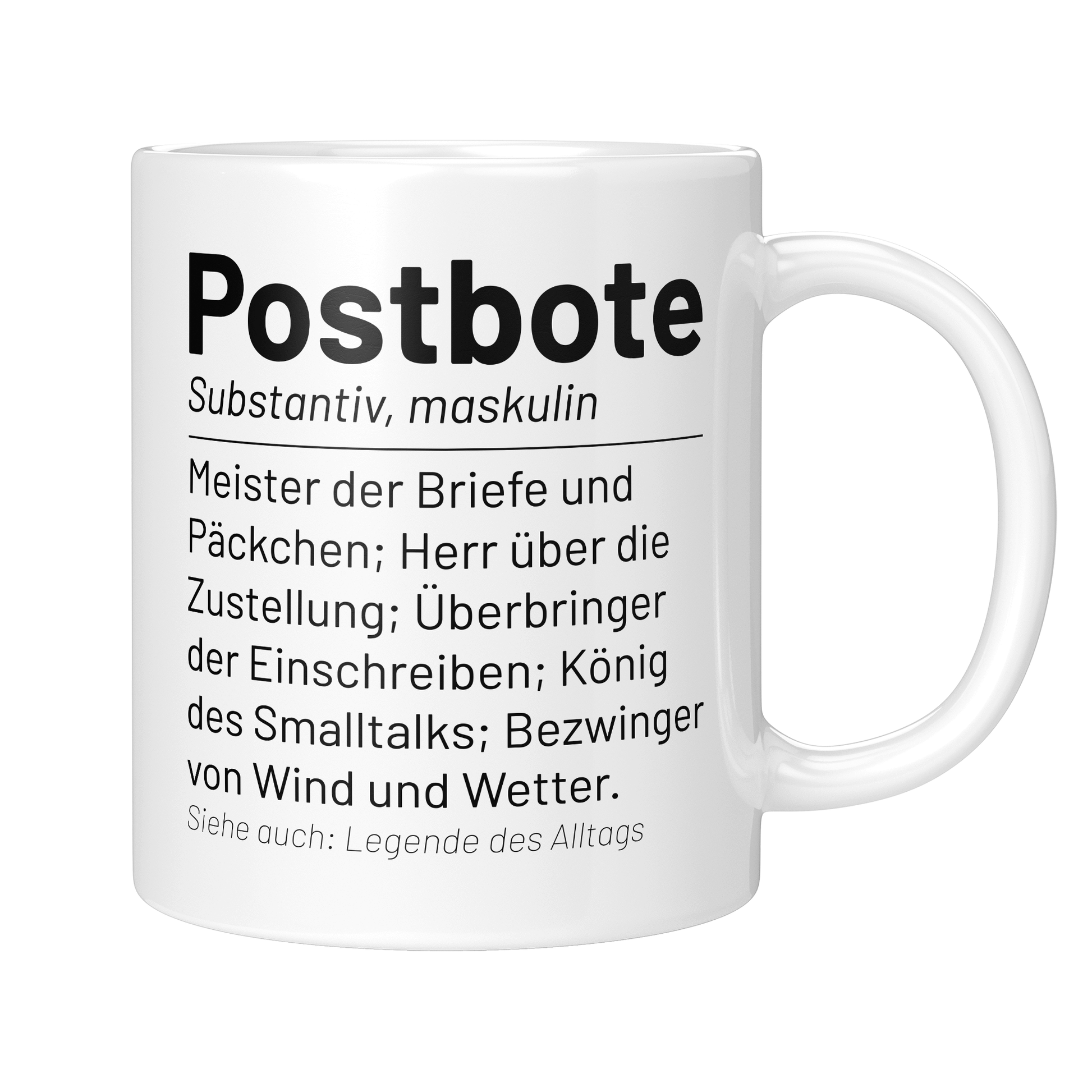 Postbote Tasse - Wörterbuch "Postbote" (Briefträger, Zusteller, Geschenk)