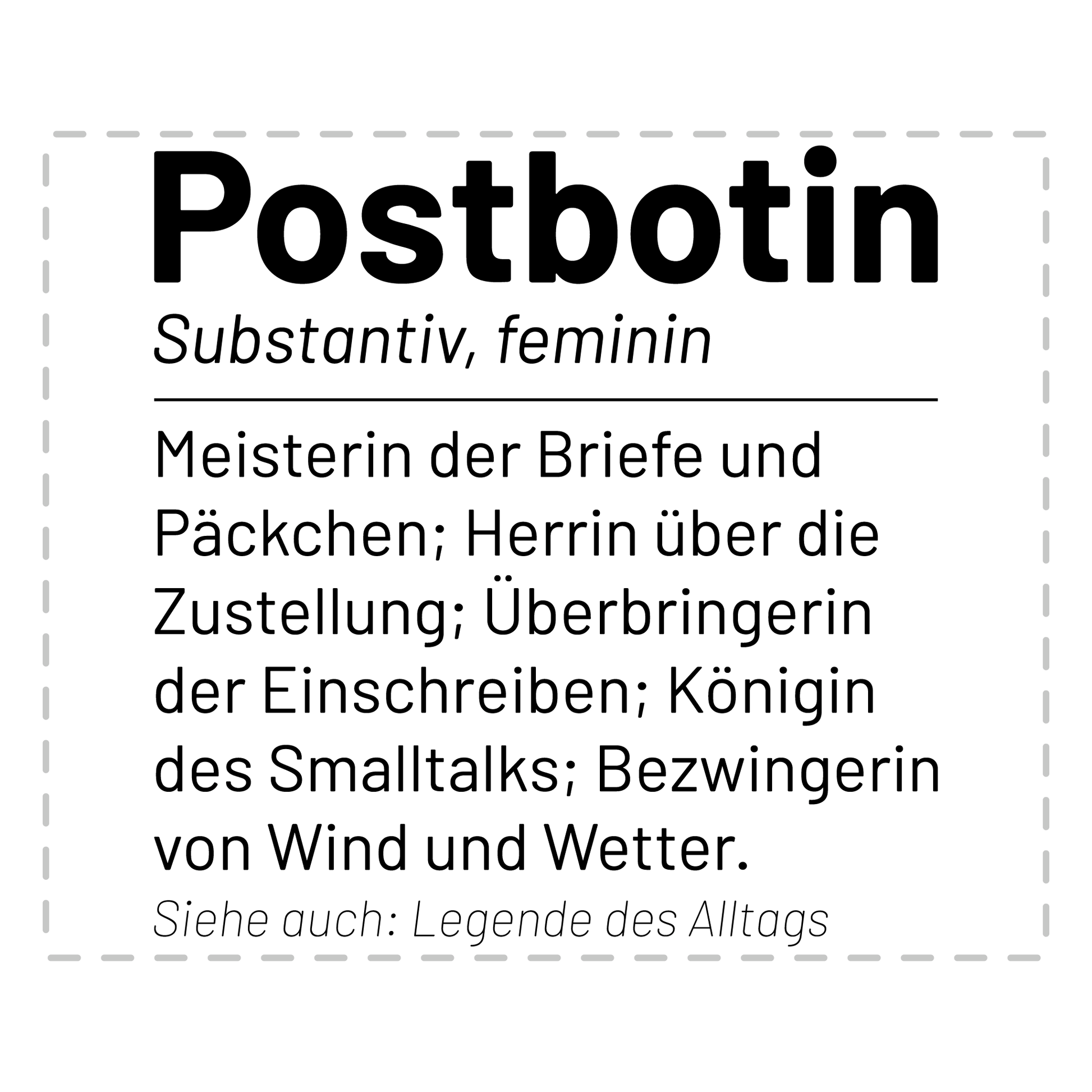 Postbote Tasse - Wörterbuch "Postbotin" (Briefträger, Zusteller, Geschenk)