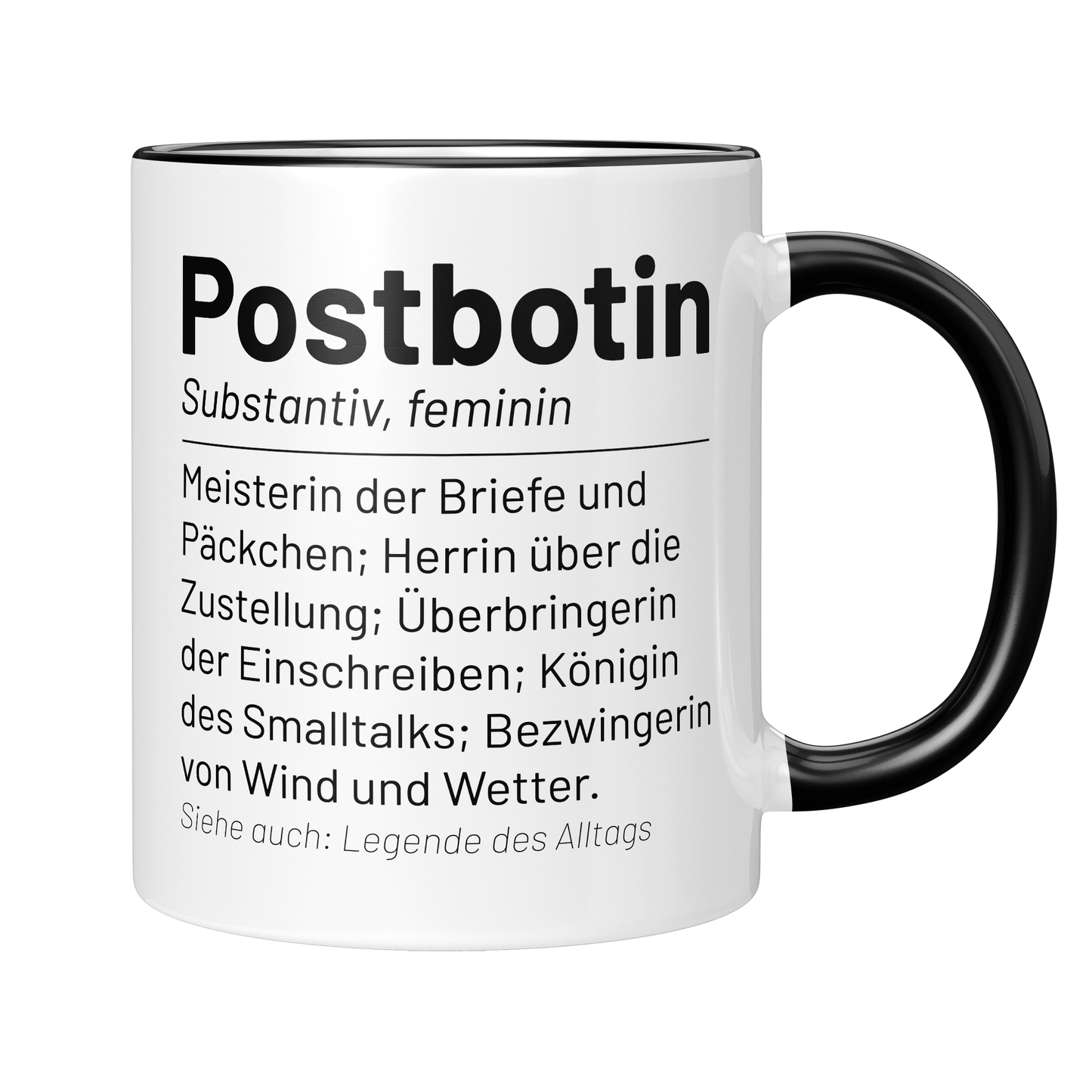 Postbote Tasse - Wörterbuch "Postbotin" (Briefträger, Zusteller, Geschenk)