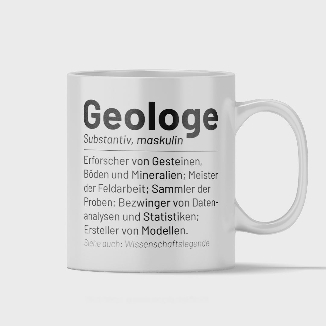 Geologie Tasse - Wörterbuch "Geologe" (Geologin, Geschenk)
