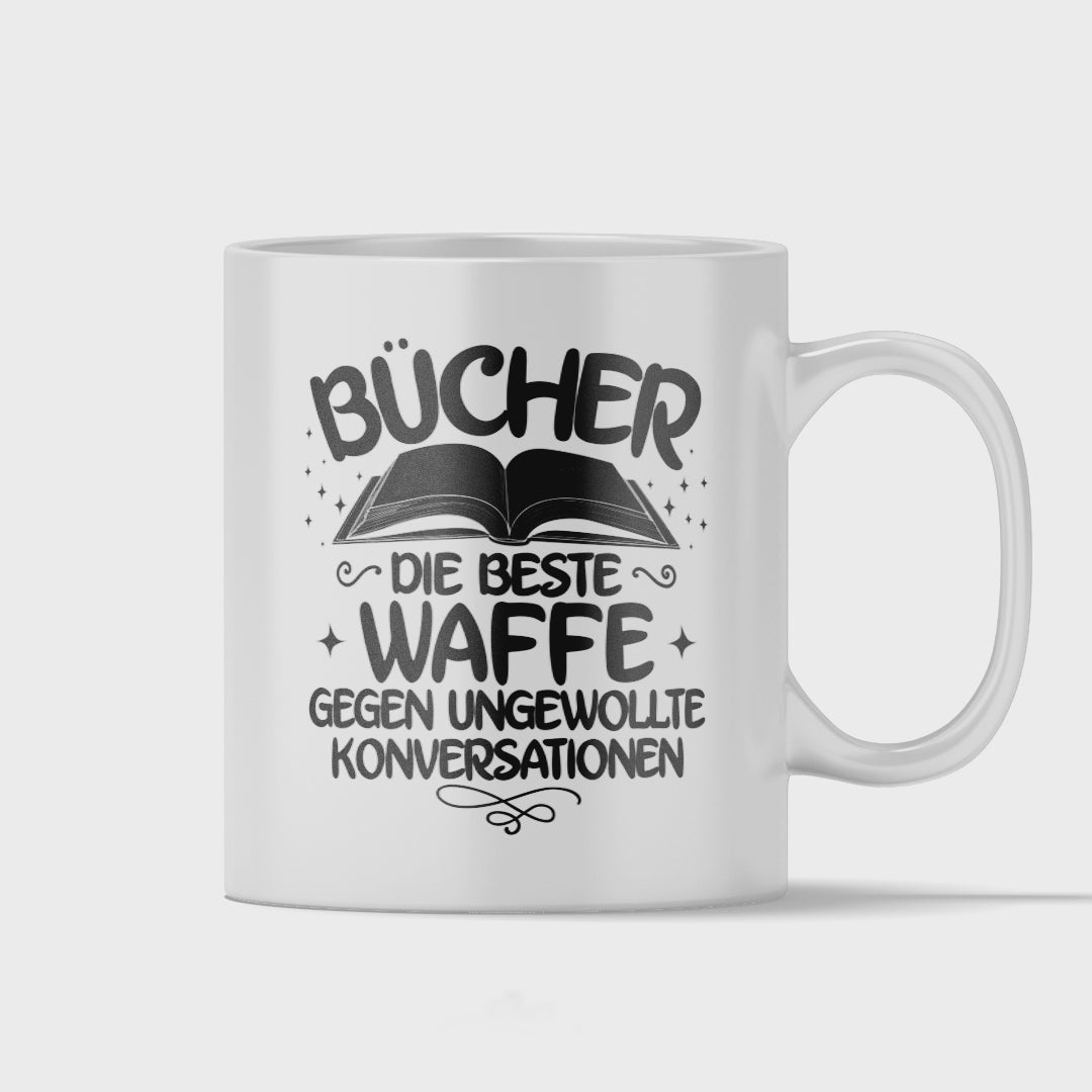 Lesen Tasse - Ungewollte Konversationen (Bücherwurm, Leseratte, Leser, Geschenk)
