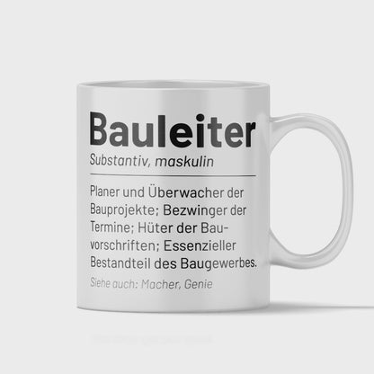 Bauleiter Tasse - Wörterbuch "Bauleiter" (Bauleitung, Bauleiterin, Geschenk)