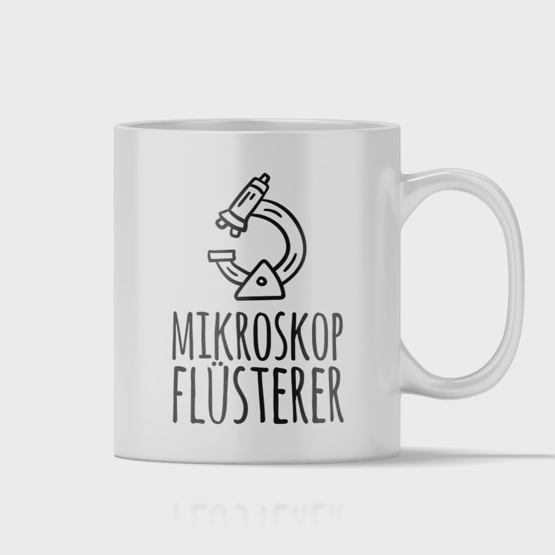Biologie Tasse - Mikroskopflüsterer (Biologe, Mikroskopie, Geschenk)